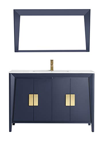 Tennant Brand Larvotto Navy Blue Contemporary Modern Bathroom Sink Vanity