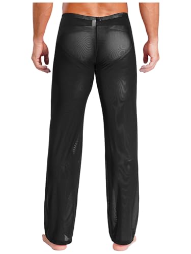 iiniim Mens Mesh See Through Pajama Pants Nightwear Sleep Bottoms Underwear Sleepwear2