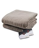 Biddeford Blankets Comfort Knit Heated Blanket with Therapeutic Heat Settings, Machine Washable, Safety Tested & Approved - Perfect for Warm, Cozy Nights, Digital Controller, Queen, Fawn