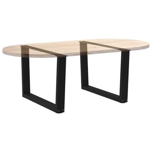 Pied de table basse acier noir hauteur 42 cm réglable lot de 2 - 8