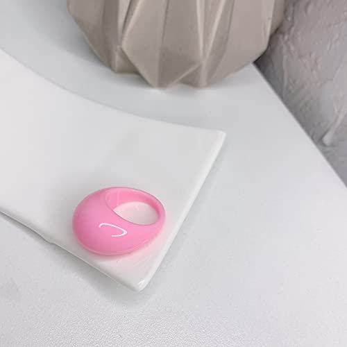 Set 15Pcs Multicolor Resin Chunky Wide Face Dome Knuckle Finger Stackable Joint Ring Fashion Cute Bling Bling Y2K Resin Rings for Women Girls Jewelry Gifts2