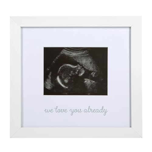 Image of Kate & Milo We Love You Already Ultrasound Picture Frame, Keepsake Sonogram Display, Ideal Gift for Expecting Parents and Pregnancy Reveals, White