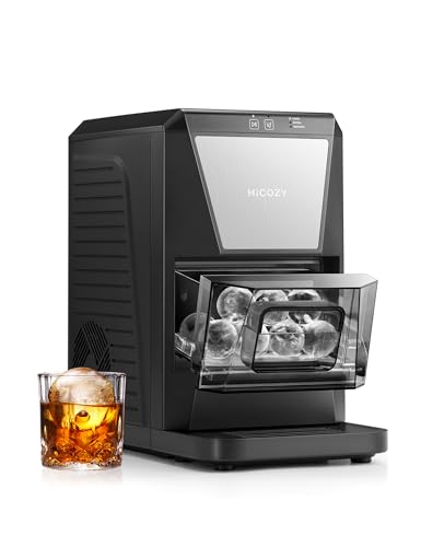 HiCOZY Countertop Ice Maker with Handle, Ice in 6Mins, 26 lbs/Day