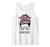 Soccer Lolly Life Messy Bun Sonnenbrille Fußball Fan Tank Top
