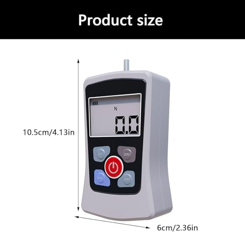 Medidor de Fuerza Digital 2N-500N, medidor de tensión y par con Pantalla Digital, dinamómetro portátil para medir la Fuerza del gatillo. (20N)
