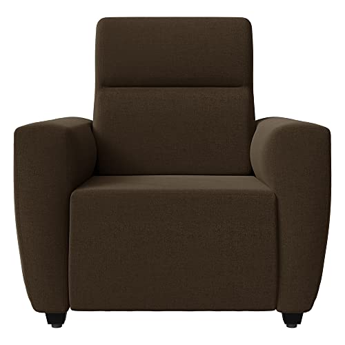 Image of Wakefit Sofa Set | 3 Year Warranty | Sofa 1 Seater, 1 Seater Sofa for Living Room, Wooden Sofa Set, Sofa Set Single Seater - Belize(Malphino : Dark Earth)