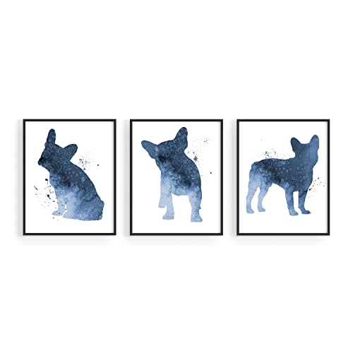 Summit Designs French Bulldog Poster Prints - Set Of 3 (8X10) Inch Unframed Photos - Bulldog Print, Art Bulldog, Bulldog Picture Decor - Frenchie Decor, Frenchie Art, French Bulldog Home - Gift Idea #TOP4