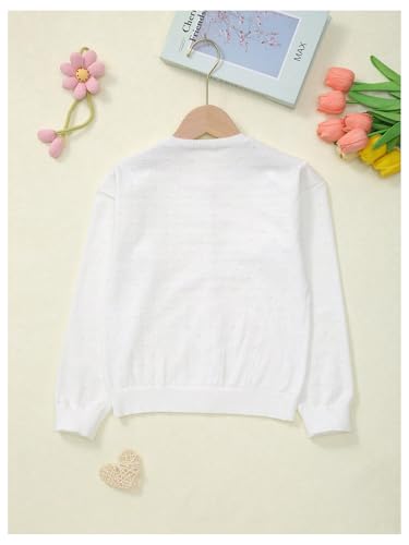 OYOANGLE Girl's Lightweight Button Down Lace Knit Cardigan Sweater2
