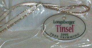 Longaberger Christmas Tree Trimming Tinsel Basket Tie-on