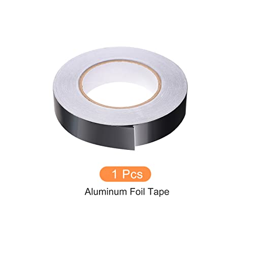 Image of Aluminum Foil Tape Adhesive Metal Tape, [for Sealing Patching Hot Cold HVAC, Duct, Pipe Insulation] - 0.8 inch /164ft /2.8 Mil /Black
