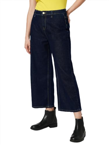ONLY Women Straight Fit High-Rise Clean Look Cropped Pure Cotton ...