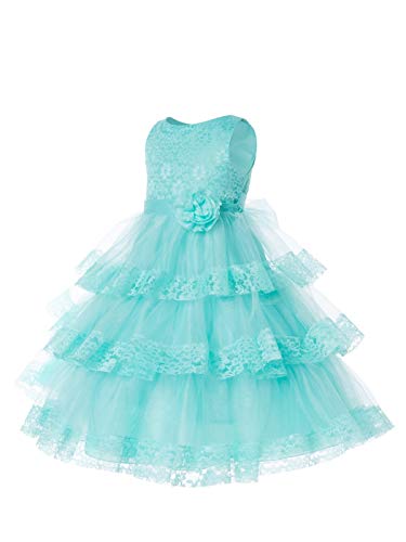 Image of SOFYANA Ball-Gown /Princess Flower Girl Dress Satin Children's First Communion Dress Baby Girls Wedding Party Dress Net Sky Blue