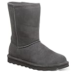 BEARPAW Women's Elle Short Winter Boot, Graphite, 7.5