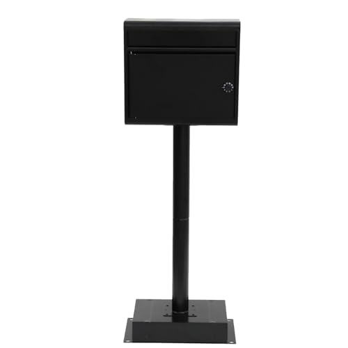 グリーンライフ スタンドポスト 置き型ポスト 郵便受け【日本製ポスト】スチール製 横開き A4封筒(角形2号)対応 ダイヤル錠 スリム マットブラック FH-614DK(MBK)