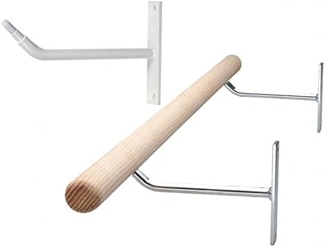 Alvas Ballet Bar - Wall Mounted - Non Adjustable, 6' Long, Poplar Ballet Barre, White Hardware, Standard Drilling