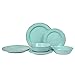 Melamine Dinnerware set,Service for 4(12pcs),Plates and Bowls Set for Outdoor and Indoor Use, Unbreakable, Dishwasher Safe,Blue