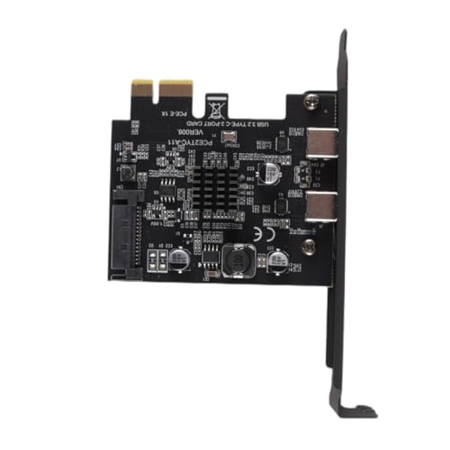 Alide Karta rozszerzeń USB 3.2 PCI Express 2 porty USBC, karta PCIE USB-C PCI-Express do komputerów stacjonarnych z obsługą systemów 7 10 11LINUX