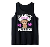 just a girl who love puppy puppy cute puppy dog mom toddler kid canotta
