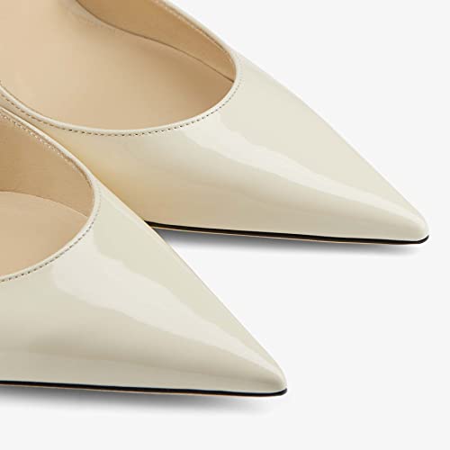 Women High Heeled Mules Crystal Embellished Strap Mules Pointed Toe Stiletto Heels Patent Leather Bridal Wedding Party Dress Shoes 5-13US4