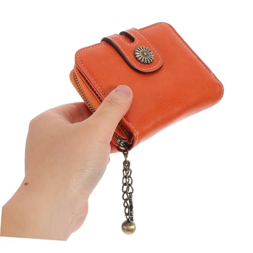 Bifold Wallet for Women Elegant Zipper Purse with Chain Charm Compact Card Holder Coin Storage for Travel and Daily Use Durable PU Leather4