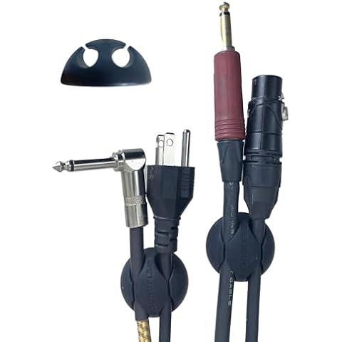 Soundrise Cable Domes Pro-Audio Cable Organizer (Pack of 4) - 1.5" Silicone Adhesive Cable Holder - Studio Cord Management Clips - Fits XLR, 1/4" & Cables for Studio Monitors, Subwoofers & Music Gear Cover