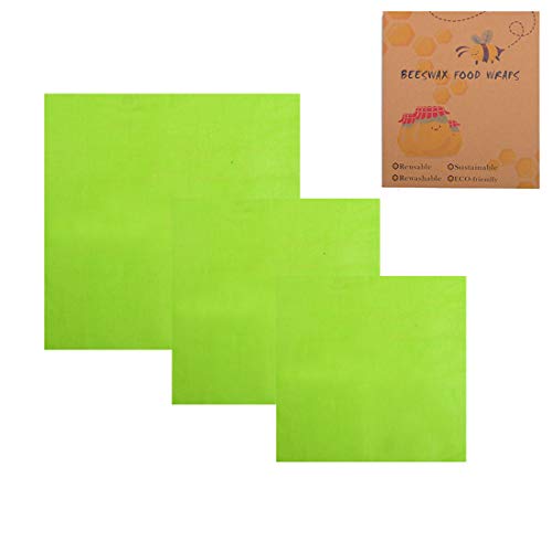 Bverionant 3 Piezas Reutilizable Alimentos Wrap 1 Set sostenible Beeswax Wraps Cover