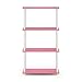 Furinno Turn-N-Tube 4-Tier Multipurpose Shelf Display Rack, Round Tubes, Pink/White