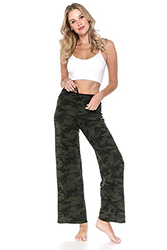 Image of Leggings Depot Women's Wide Leg Drawstring Pajama Pants for Lounge, Sleep