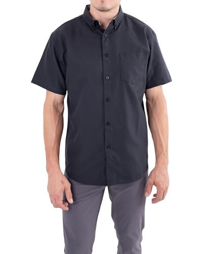 Image of Visive Mens Shirts Multi Packs Short Sleeve Button Down Dress Shirts Solid Color Big and Tall