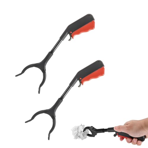 ZORVYN 2 Piezas Pinza de Alcance para Personas Mayores, Recogedor Portátil Corto, Pinza para Recoger Basura para Adultos y Niños, Herramienta de Recolección para Jardín y Personas Mayores (29cm)