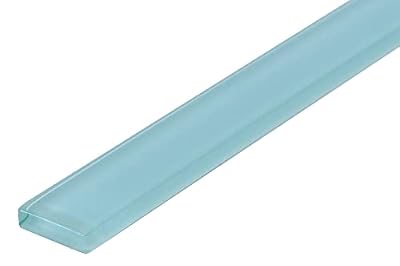 UDS Premium Quality Sky Blue 1" x 12" Glass Liner and Trim- Blue- for Kitchen Backsplash, Bathrooms, Showers, etc