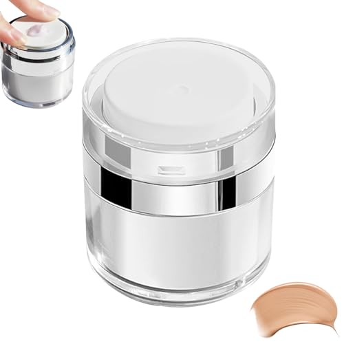 1 Stück Cremetiegel Vakuumflasche, 15 ML Airless Pumpspender, Tragbarer Nachfüllbar Lotion Creme Spender Nachfüllbar Pump Container