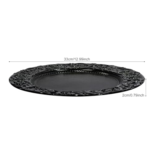 Platos cargadores antiguos negros 150 piezas 13 pulg miniatura 7