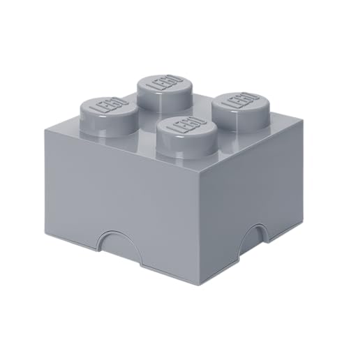 Room Copenhagen-40031740 Ladrillo de Almacenamiento de 4 espigas de Lego, Caja de almacenaje apilable, 5,7 l, Gris, sólido, Color Medium Stone Grey, L 40031740