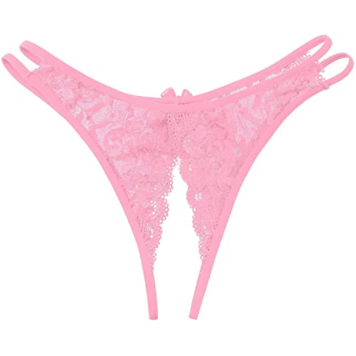 DRHOM Men's Crossdresser Floral Lace Sissy G-StringThong Tanga Hollow Out Low Waist Knickers Briefs Panties4