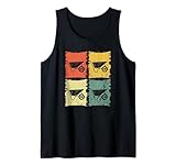 Mens Wheelbarrow 60s 70s Style Retro Gardener Graphic Wheelbarrow Tank Top