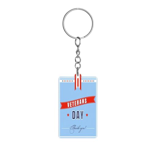 LSCDHDPC Veterans Day Acrylic Keychain White 2X1.2in