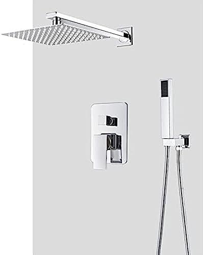 Mitigeur douche chrome 3 voies et ensemble de douche mural encastré