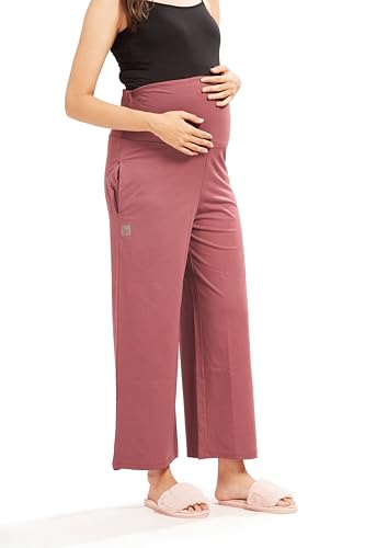 Image of AV2 Women High Rise Cotton Lycra Stretchable Relaxed Fit Maternity Pants | Maternity Yoga Pants | Maternity Trousers -5556