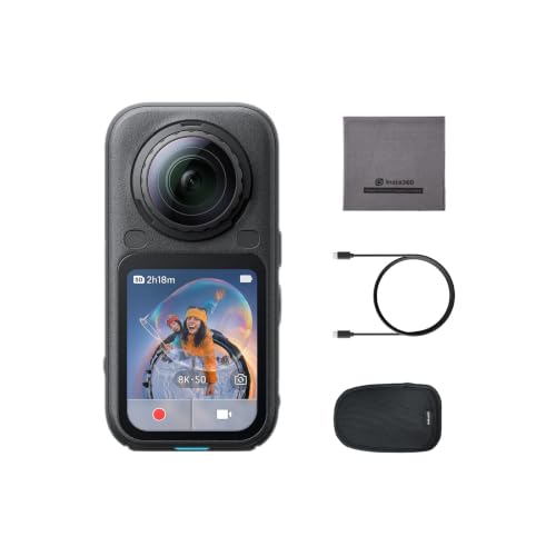 Image of Insta360 X6-8K 360 Camera with 1 /1.1'' Sensors | Action Camera, Dual Custom Square 1 /1.1 inch Sensors, Triple AI Chip, Replaceable Lens 2.0, 140 Minutes 8K Video, Black