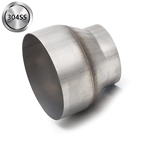 Image of A-KARCK Exhaust Adapter Connector 3.5 inch OD to 5 inch OD, Exhaust Pipe Reducer 4 inch Overall Length 304 Stainless Steel