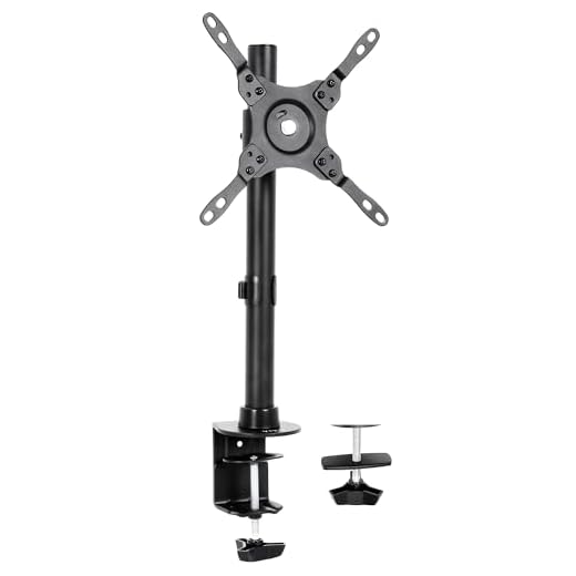 VIVO Svart Ultra Wide Screen TV och monitor skrivbordsmontering, justerbar höjd och lutningsstativ för skärmar upp till 42 tum, STAND-V101C