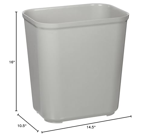 Image of Rubbermaid Commercial Products Fire Resistant Wastebasket 7GAL /28 QT, Gray, for Hospitals /Schools /Hotels /Offices