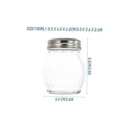 Recipientes de vidrio para especias de 180ml: pack de 4 frascos de cristal transparente 4