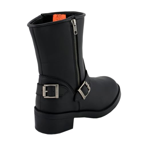 Image of Milwaukee Leather MBL9475 Women's Classic Black Engineer Style Fashion Motorcycle Riding Boots w /Side Zipper - 5