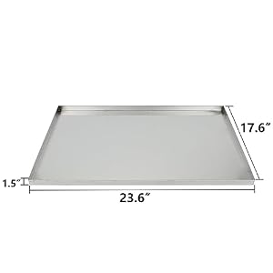 Confote Stainless Steel Replacement Tray for Dog Crate, 23.6"x17.6" Pet Cage Floor Pan Chew-Proof & Crack-Proof Confote Stainless Steel Replacement Tray for Dog Crate, 23.6″x17.6″ Pet Cage Floor Pan Chew-Proof & Crack-Proof