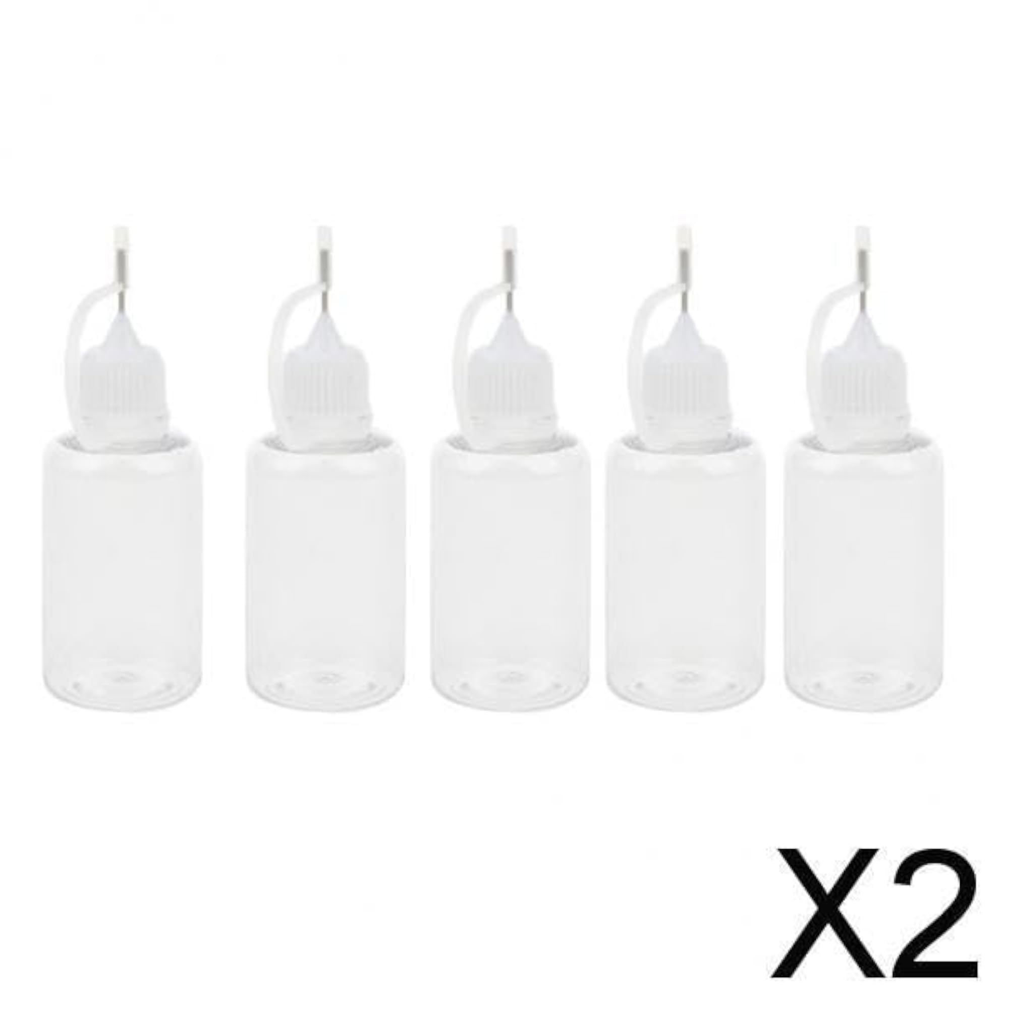 2x30ml Squeezable Liquid Dropper Bottles with Needle Tip
