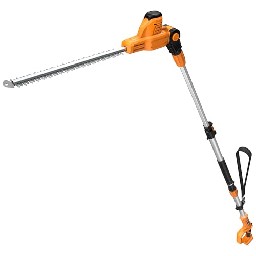 20 Pole Hedge Trimmer Cordless (No Battery) Compatible with Dewalt 20V Max Battery Extension Pole with 15.7 FT Reach Hedge Trimmer with 150 Adjustable Head