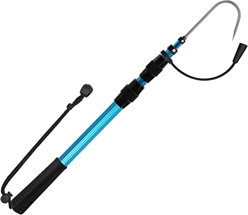 Sanlike ギャフ 脱着式 テレスコ仕様 フィッシュギャフ アルミ シリーズ 伸縮式 フィッシングツール グリッパー魚釣り (SC-127-Blue)