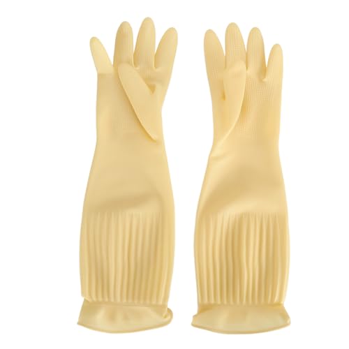 Sonew en Caoutchouc Réutilisable, de Nettoyage Ménager Long Imperméable, Gants en Caoutchouc Robustes, Gants Résistants aux Produits Chimiques, pour la Vaisselle de